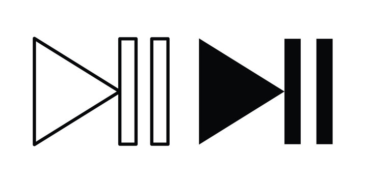 Play pause icon outline icons collection. Flat icons