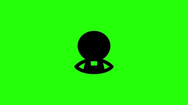 4K horizontal resolution video of a professional coffee shop barista service staff avatar bouncing on screen. Playful popup transition element perfect for cafe business presentation overlays.