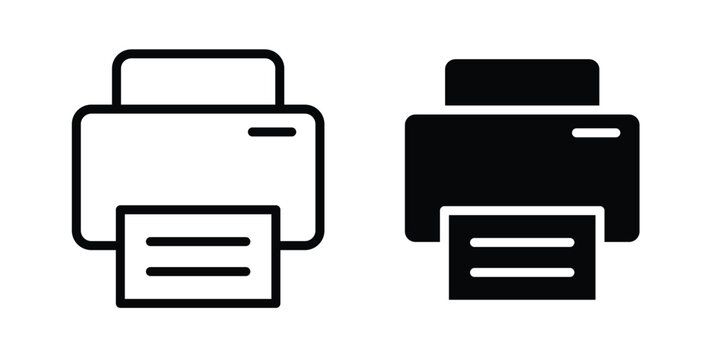 Print icon outline icons collection. Flat icons