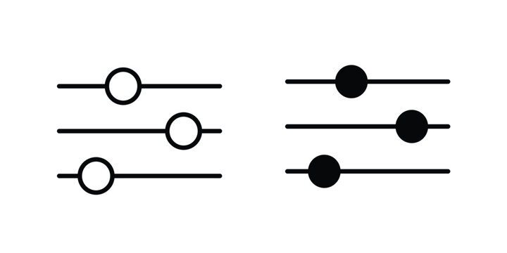 Settings sliders icon outline icons collection. Flat icons