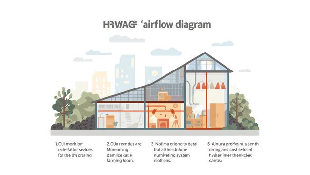 HVAC airflow diagram inside building.
