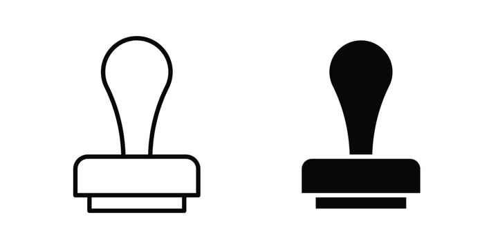 Stamp icon outline icons collection. Flat icons