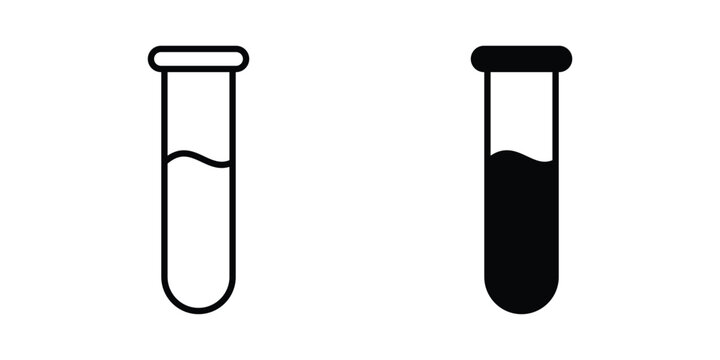 Test tube icon outline icons collection. Flat icons