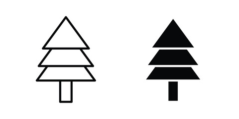 Obraz premium Tree free icon outline icons collection. Flat icons
