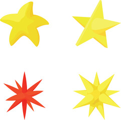 Obraz premium Cartoon style golden and red star shapes providing abstract graphic design elements for decoration