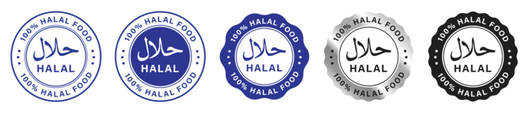 Premium Halal Food Certification Badge Collection with Islamic Quality Assurance Labels and Authentic Product Seals