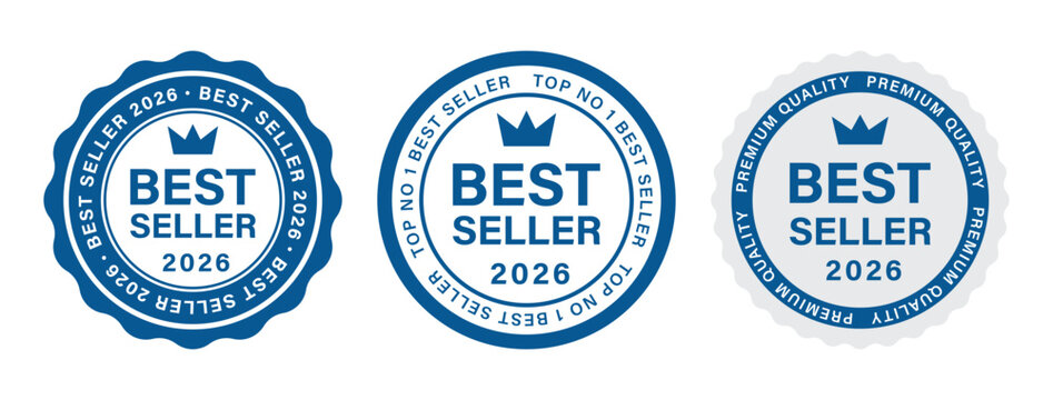 Best Seller 2026 Badge Collection with Premium Quality Award Seals and Top Rated Product Certification Labels