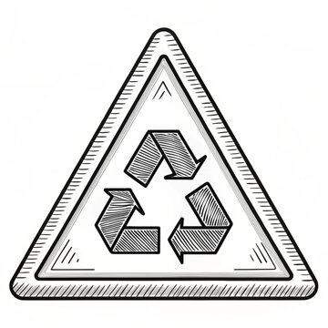 Triman sign, Triman recycling icon black and white
