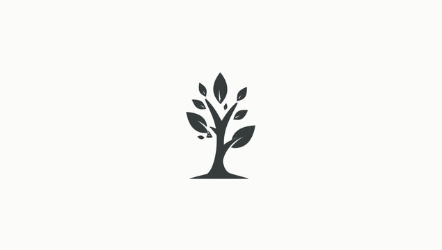 Simple black tree icon design.