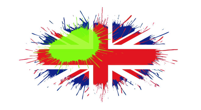 Union Jack Splash Paint Grunge Abstract Background