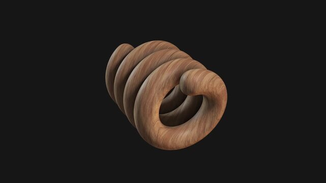 A drag and drop 3D carved wooden style shape with alpha that spins on a loop.
