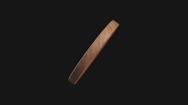 A drag and drop 3D carved wooden style shape with alpha that spins on a loop.
