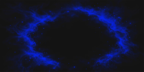 Abstract Blue Space Background with Glowing Stars and Nebula Clouds on Transparent Background © MDMURAD
