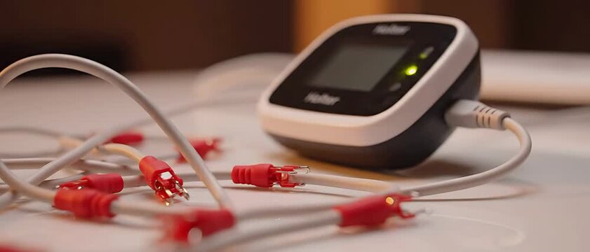 Holter Monitor Device and ECG Cables for Heart Monitoring