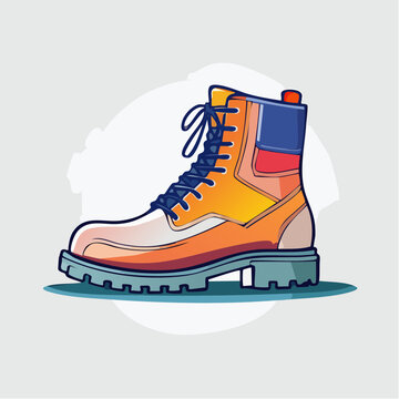 Colorful Cartoon Combat Boot