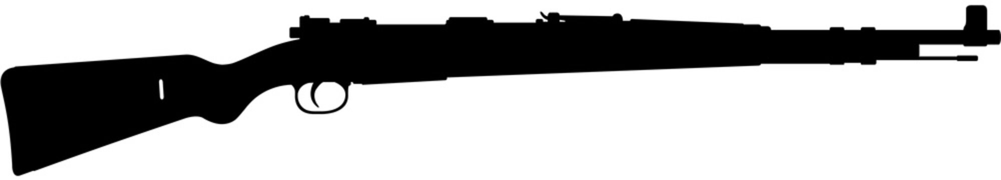 Karabiner 98k Rifle Silhouette Vector Illustration