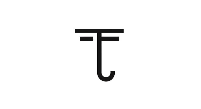 Black and white of a simple t-shaped symbol
