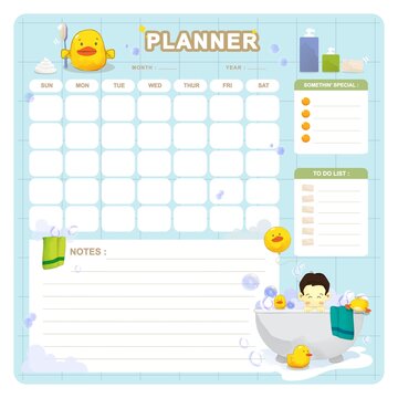 printable bath time themes planner sheet
