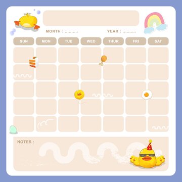 cute printable planner elements cartoon sheets