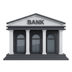 Obraz premium Modern Bank Building with Columns and Arched Windows