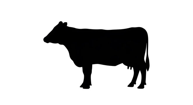 Black silhouette of a standing horse with flowing mane and tail animal