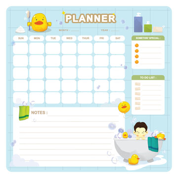printable bath time themes planner sheet