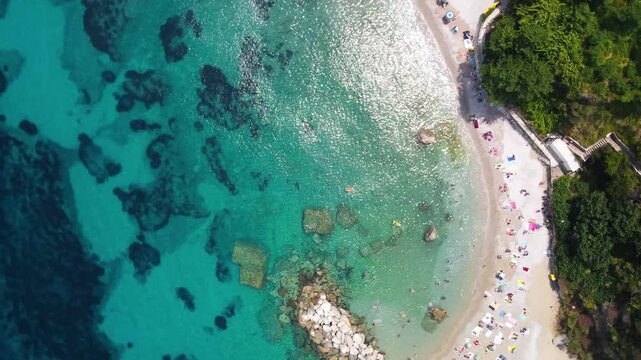 Spectacular drone footage of Marina Grande harbor and Mediterranean summer activity
