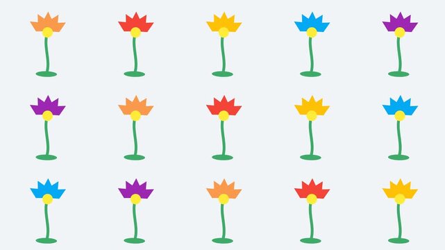 Unique Procedural Fast Animated Flower Grid Variation 3