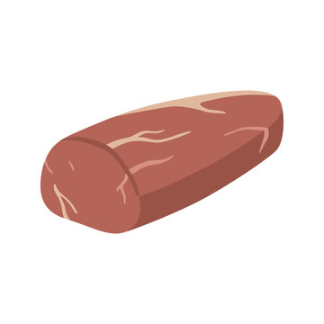 Raw fresh beef brisket meat block vector illustration