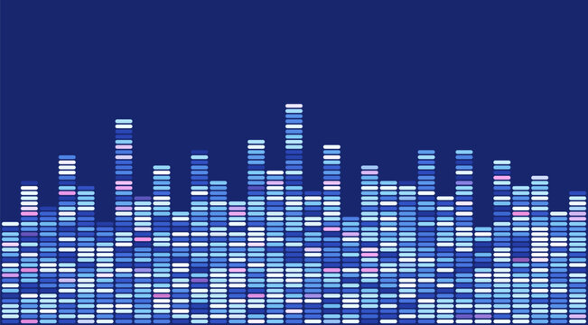 Dna test infographic. Genome sequence map.