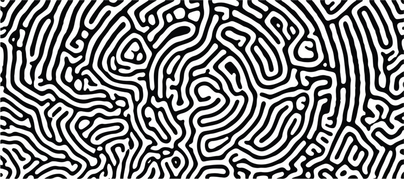 Large black whirlpool spiral hand drawn with dry wide brush in ink. Careless hypnotic grunge stroke on white background. Abstract hallucination and hypnosis concept. Vector illustration