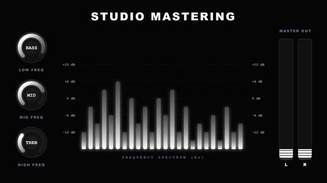 Minimalist Monochrome Audio Studio Equalizer Animation