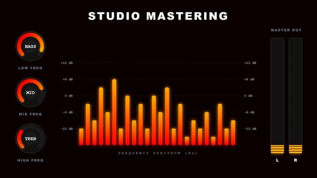 Inferno Crimson Red Audio Studio Equalizer Animation