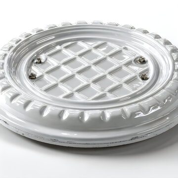 Industrial manhole cover design heavy metal texture durable urban infrastructure element Images