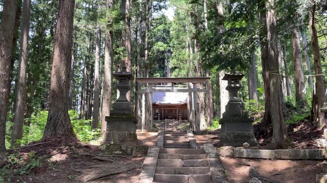 村の鎮守さま、鎮守の森、大内宿、高倉神社