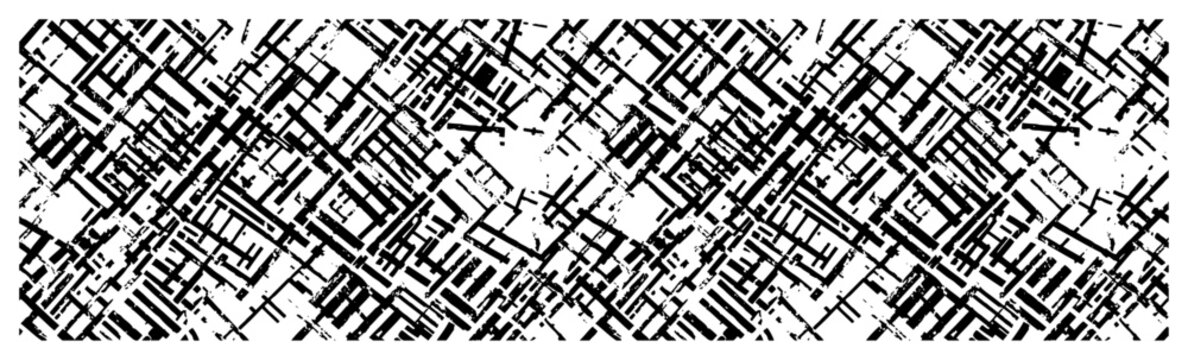 Seamless diagonal cross hatch pattern with dense intersecting lines in grunge texture style
