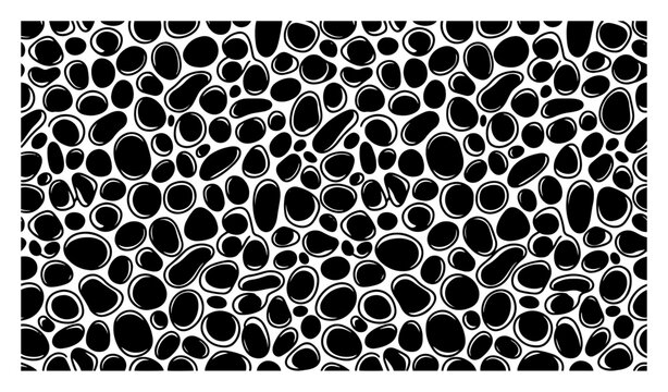Organic pebble stones seamless pattern vector background