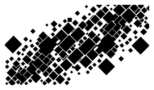 Abstract composition of overlapping diamond shapes in geometric silhouette style