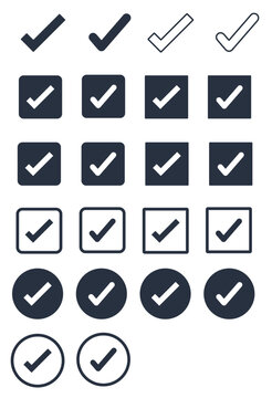 Gray Check Mark Icon Set