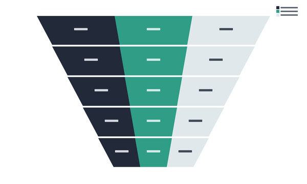 Sales funnel customer segment template vector tiered enterprise small business startup editable b2b multi tier conversion presentation