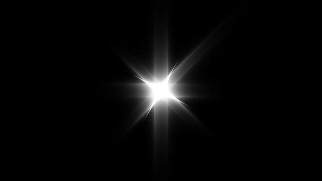 Twinkling white star animation glowing doodle sparkles with magical glitter bursts, seamless blinking lights and cartoon night sky motion graphics on soild black background, 4K