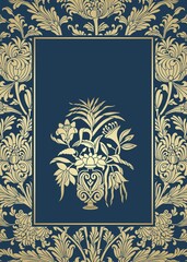 wedding card design, paisley floral pattern , India  © SIRIUS*