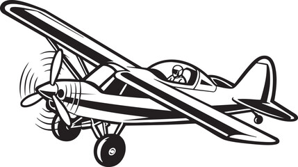 vector illustration of airplane, old war plane design. © RamimH_11iman