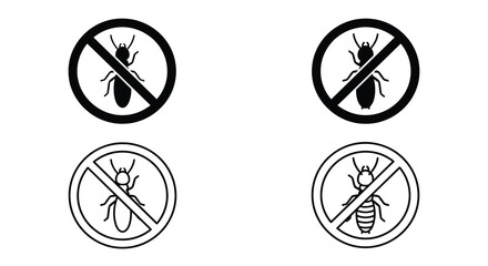 Obraz premium no insect icons black and white vector