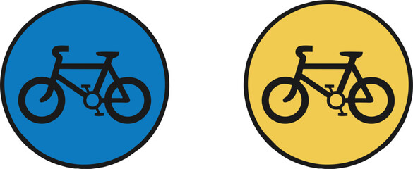 Obraz premium Bicycle Lane Transportation Sign Icon Vector Illustration