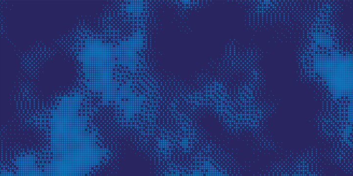 Abstract Blue Pixel Clouds with Data Inspired Texture creative design