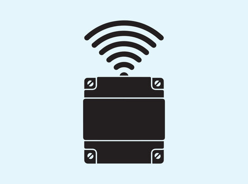 Digital utility reader unit graphic displaying subtle network frequency pulses representing IoT connectivity