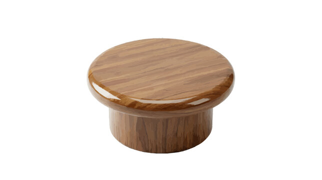 Vector illustration of glossy wooden furniture knob on a transparent background