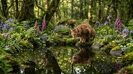 Fototapeta premium brown bear in the pond