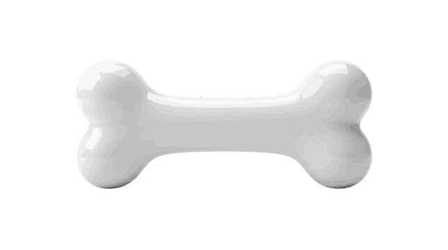 Vector illustration of glossy white dog bone 3d illustration on a transparent background
